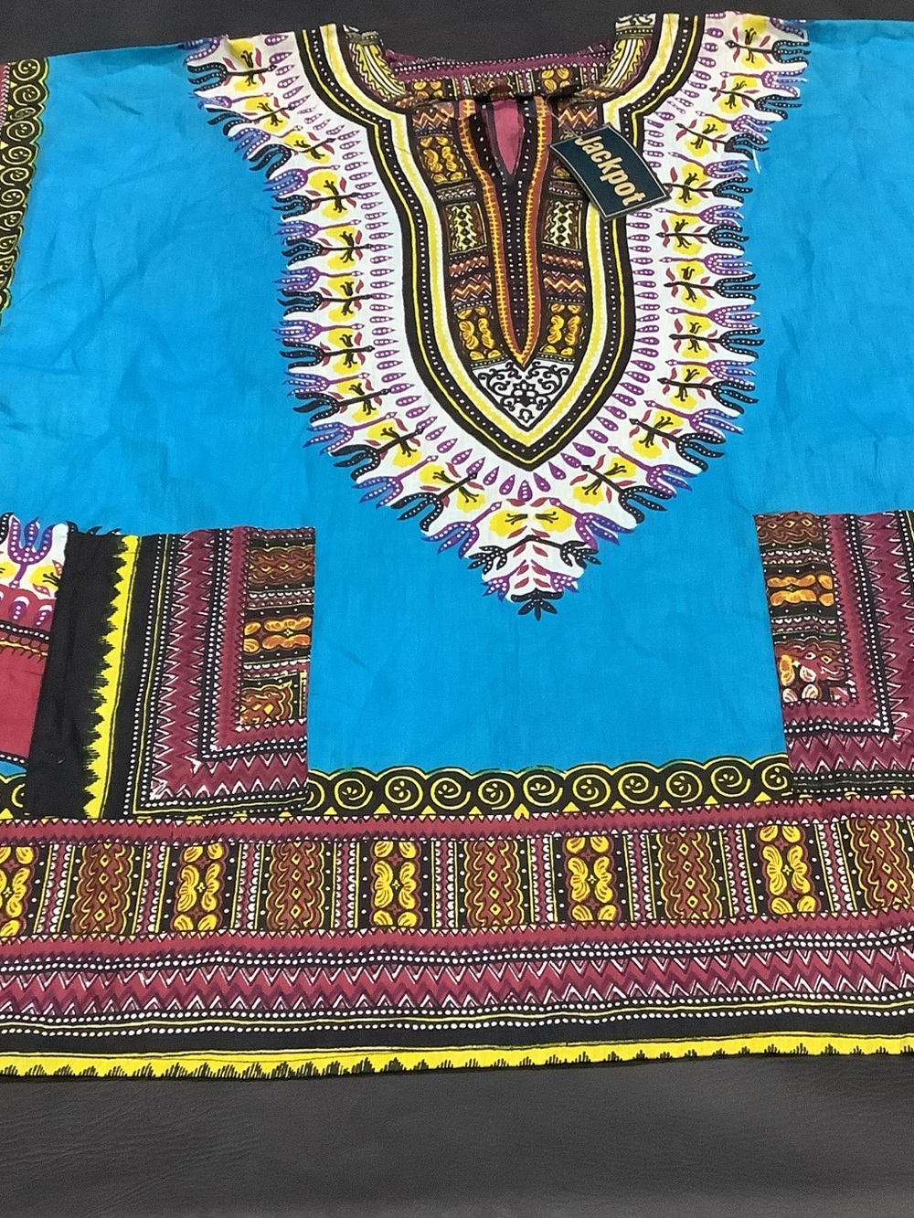Jackpot Men’s Turquoise Dashiki Shirt